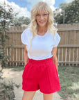 Basic Solid Ribbed Tee-Off White - Halemi & Co.