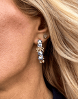 Blue and white porcelain beaded hoop earrings from Halemi & Co.