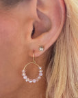Blush Beaded Hoop Dangles - Halemi & Co.
