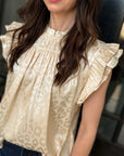Champagne Social Blouse - Halemi & Co.