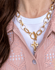 Chunky Cross Charm Necklace - Halemi & Co.