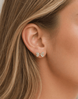 Crystal Bow Stud Earrings - Halemi & Co.