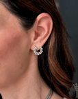 Crystal pearl open circle earrings from Halemi & Co.