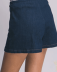 Denim Button Front Skort with Built - In Shorts - Halemi & Co.