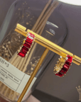 Hex Gemstone C Hoop Earrings - Halemi & Co.