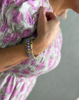 Lavender Trio Bracelet Set featuring three coordinating stretch beaded bracelets in soft lavender tones for everyday layering.