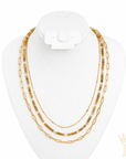 Layered Natural Beaded Chain Necklace - Halemi & Co.
