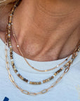 Layered Natural Beaded Chain Necklace - Halemi & Co.