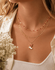 Layered Red Beaded Boot Charm Necklace - Halemi & Co.