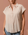 Lightweight Dolman Sleeve Button Up Top - Halemi & Co.