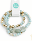 Mint Amazonite Beaded Bracelet Set – 3 Piece Stackable Bracelet - Halemi & Co.