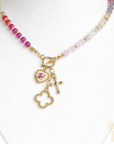 Multi Color Beaded Charm Necklace - Halemi & Co.