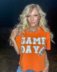 Game Day Chanel Patch Cropped Graphic Tee – Orange - Halemi & Co.