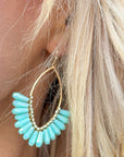 Turquoise Teardrop Fan Earrings - Halemi & Co.