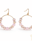 Blush Beaded Hoop Dangles - Halemi & Co.