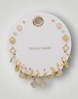 Blush Clover 18K Gold Dipped Earring Set - Halemi & Co.