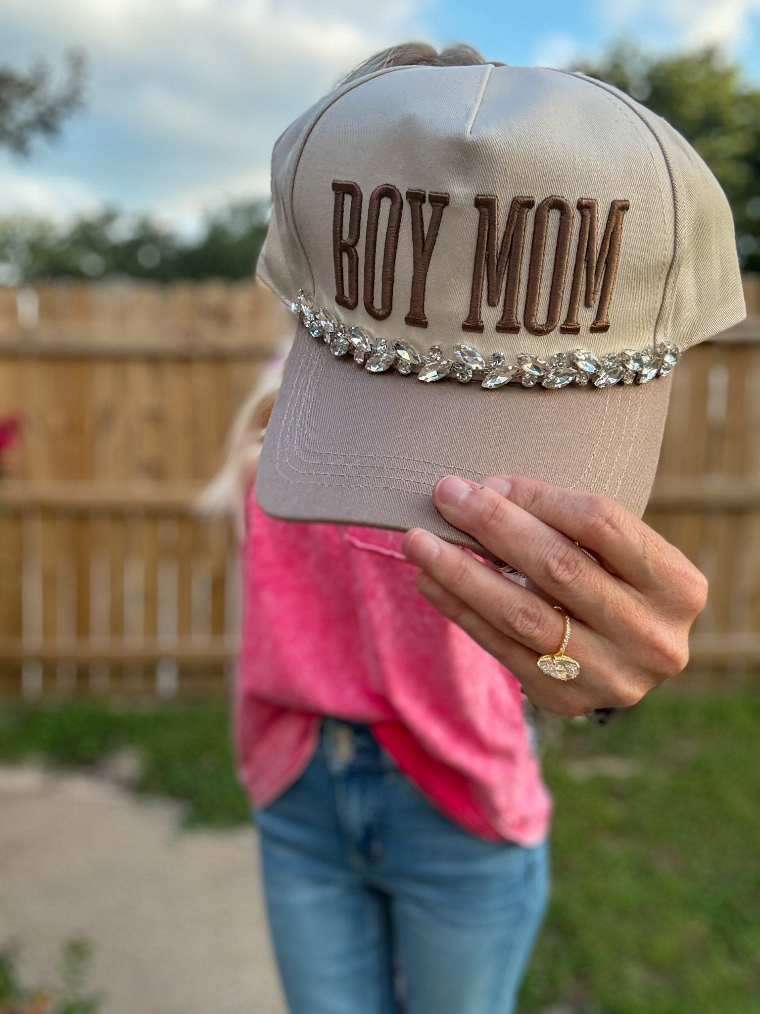 Boy Mom Rhinestone Trucker Hat - Halemi & Co.