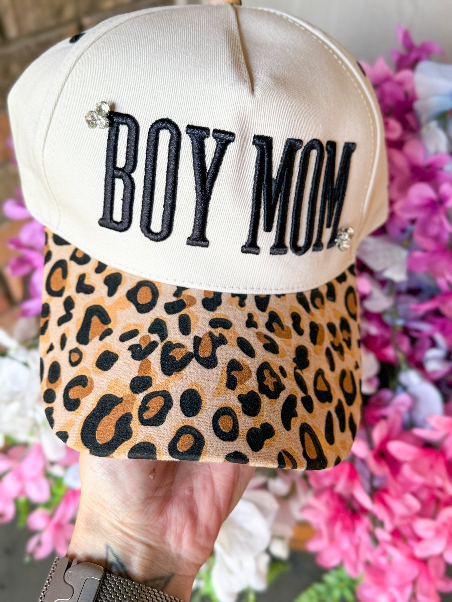 Boy Mom Rhinestone Trucker Hat - Halemi &amp; Co.