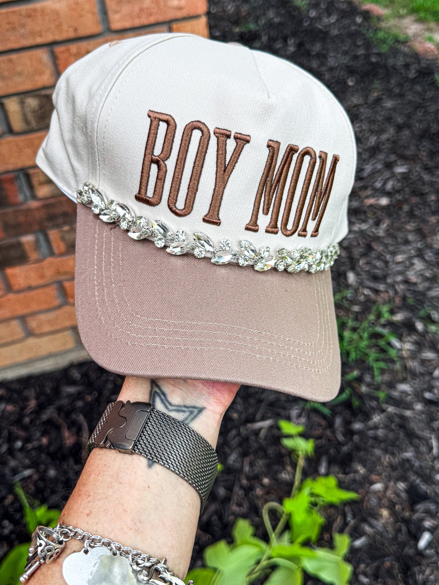 Boy Mom Rhinestone Trucker Hat - Halemi &amp; Co.
