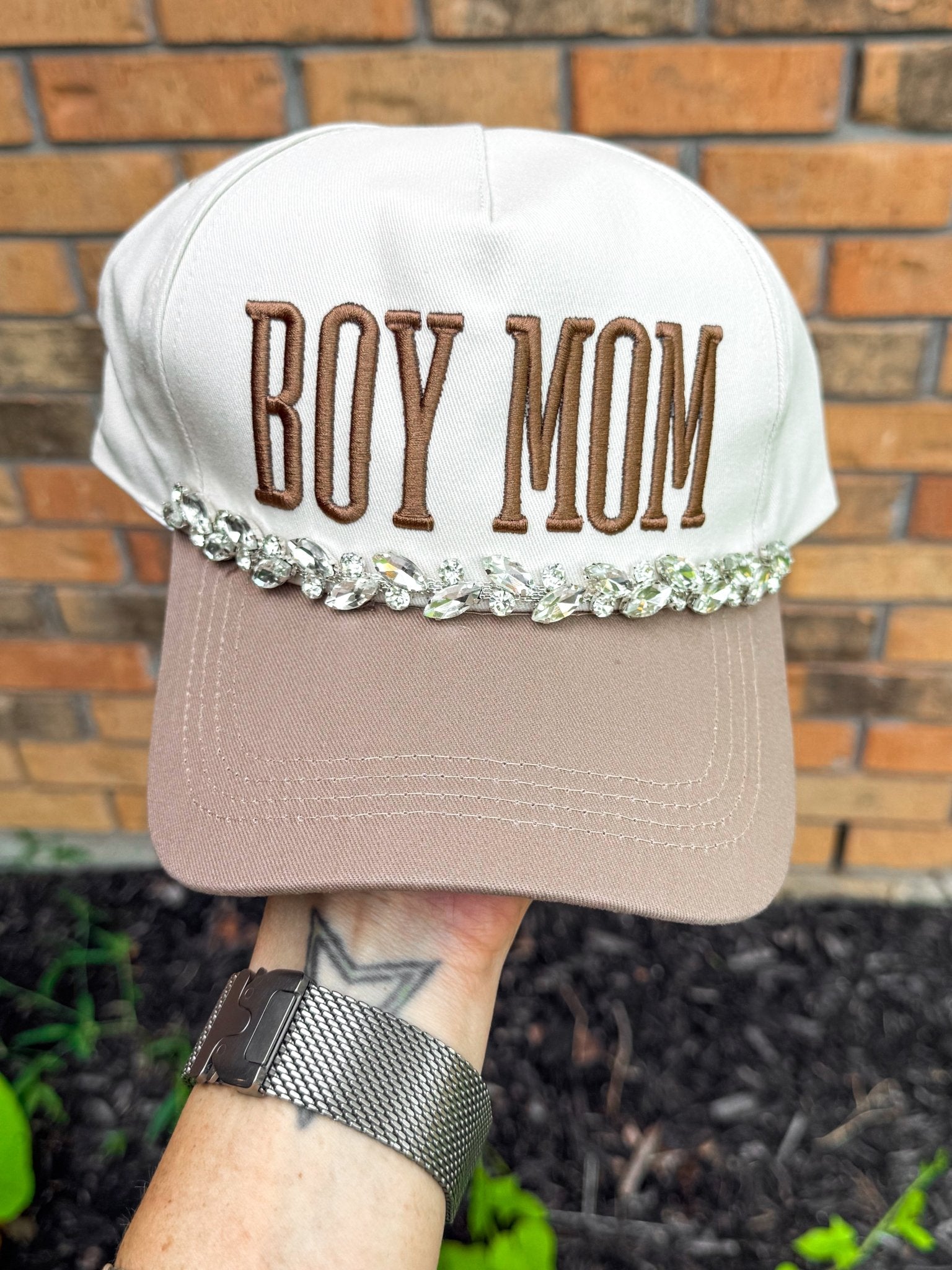 Boy Mom Rhinestone Trucker Hat - Halemi &amp; Co.