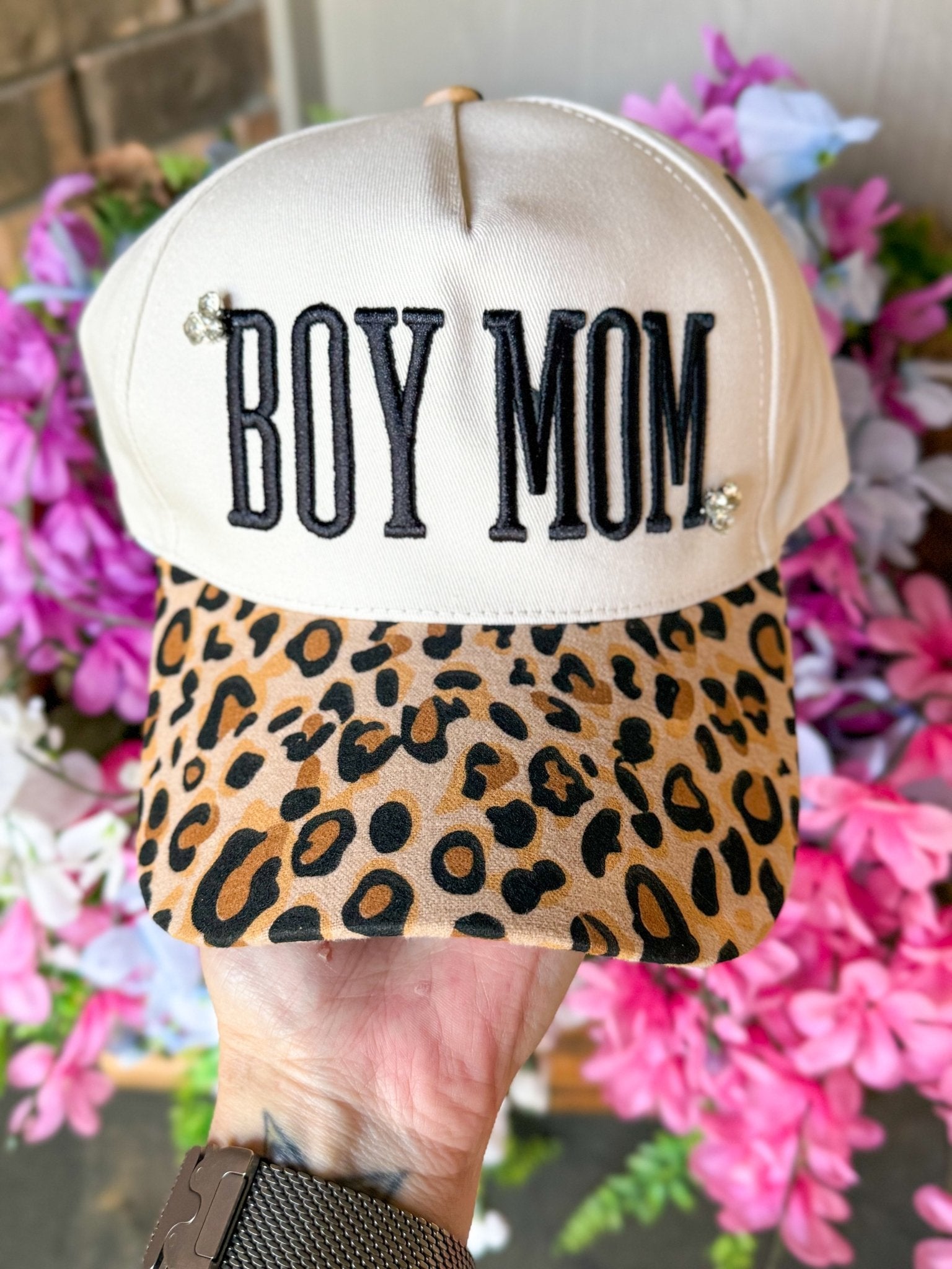 Boy Mom Rhinestone Trucker Hat - Halemi &amp; Co.