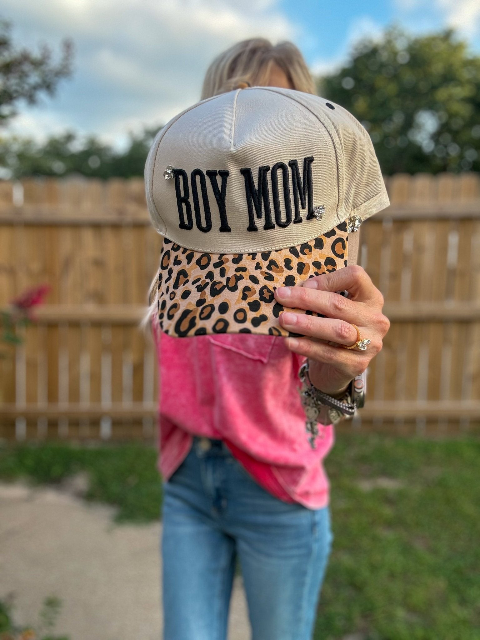 Boy Mom Rhinestone Trucker Hat - Halemi & Co.