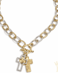 Chunky Cross Charm Necklace - Halemi & Co.
