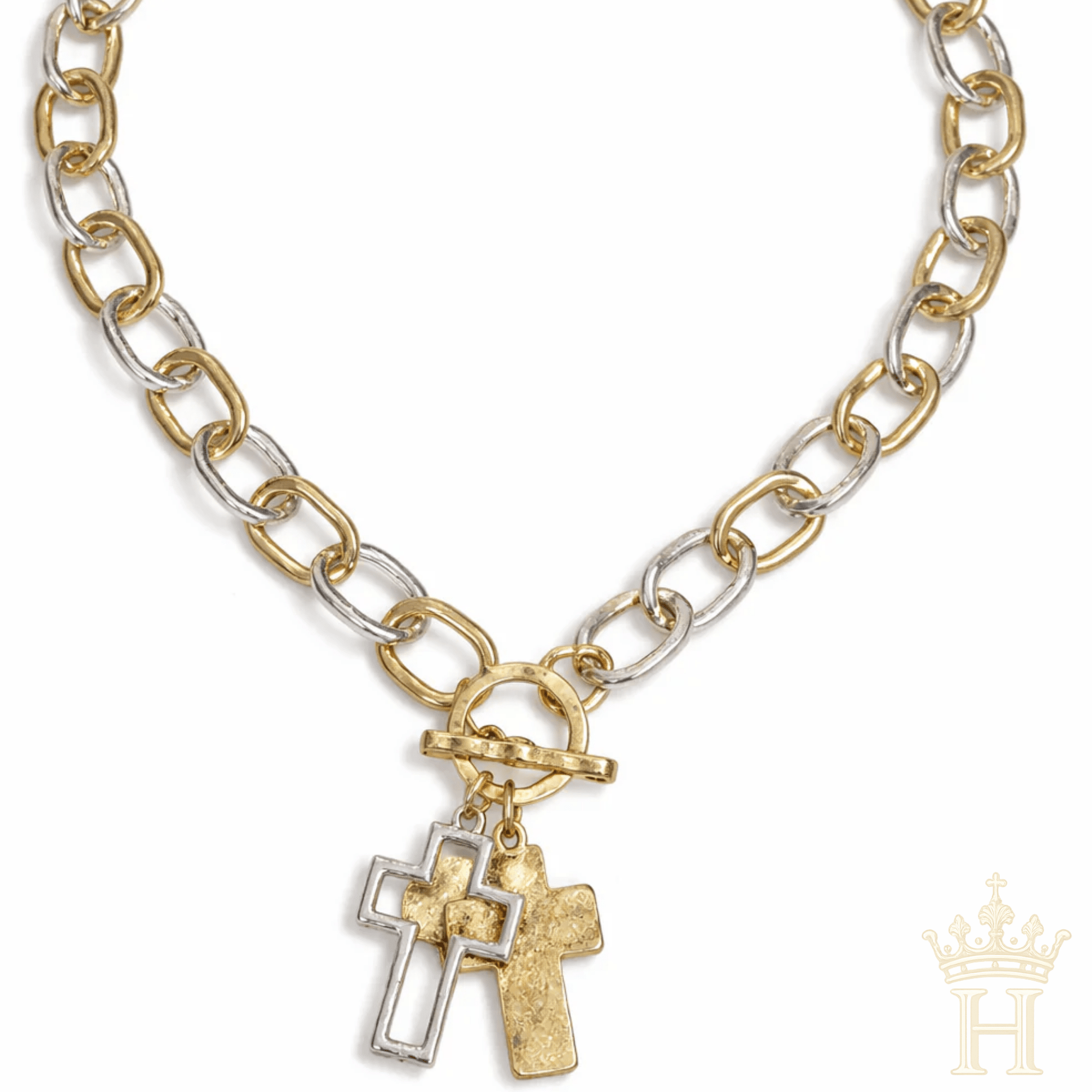 Chunky Cross Charm Necklace - Halemi & Co.