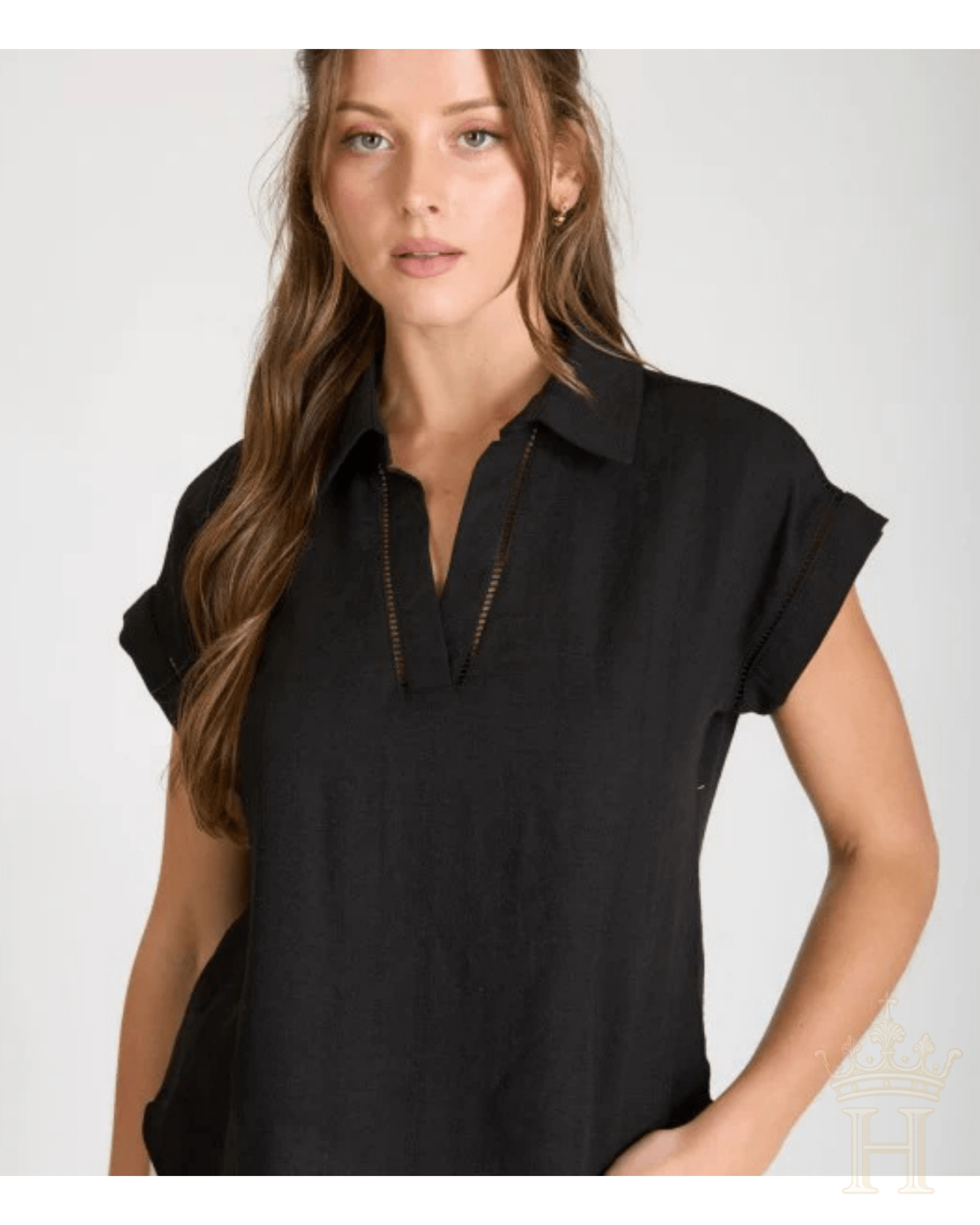 Classic Charm Collared Lightweight Blouse - Halemi & Co.