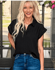 Classic Charm Collared Lightweight Blouse - Halemi & Co.