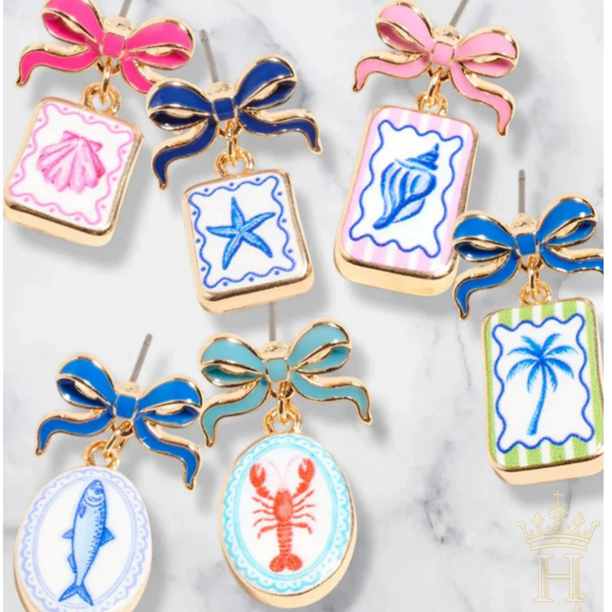 Coastal Tile Drop Earrings - Halemi &amp; Co.