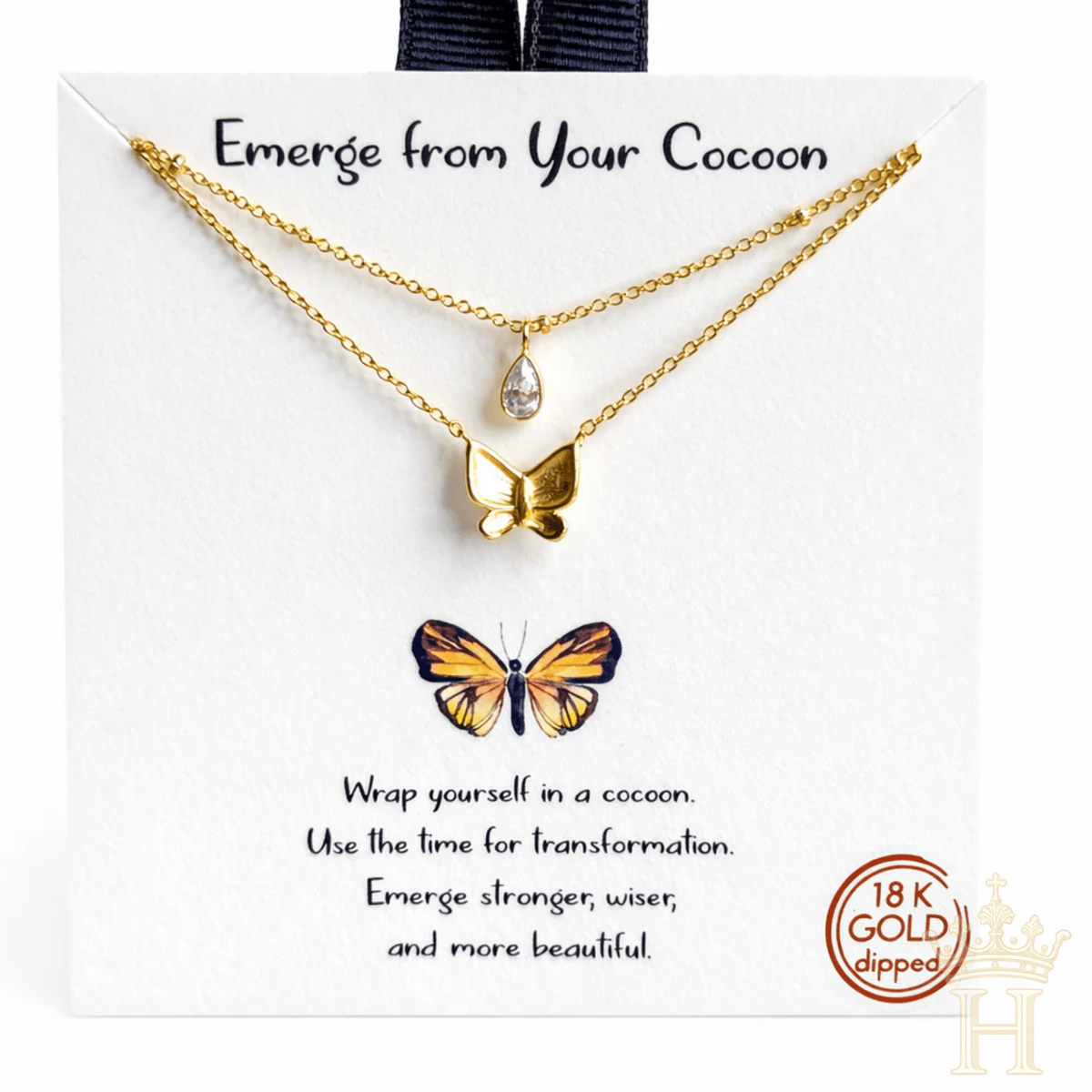 Gold-tone Cocoon layered necklace set featuring multiple chains for an effortless stacked jewelry look.