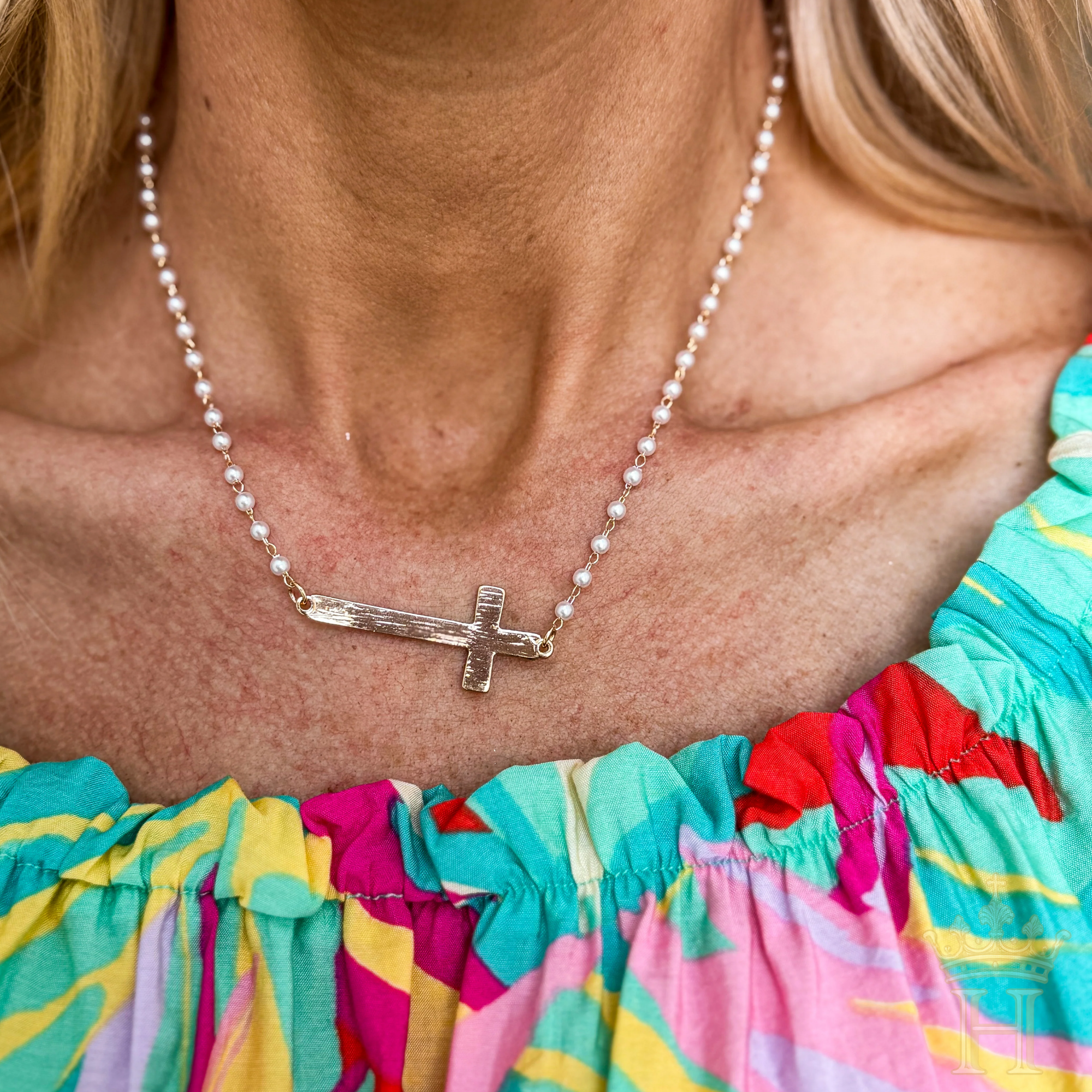 Cross Necklace & Stud Necklace Set - Halemi & Co.