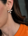 Crystal Floral Stud Earrings - Halemi & Co.