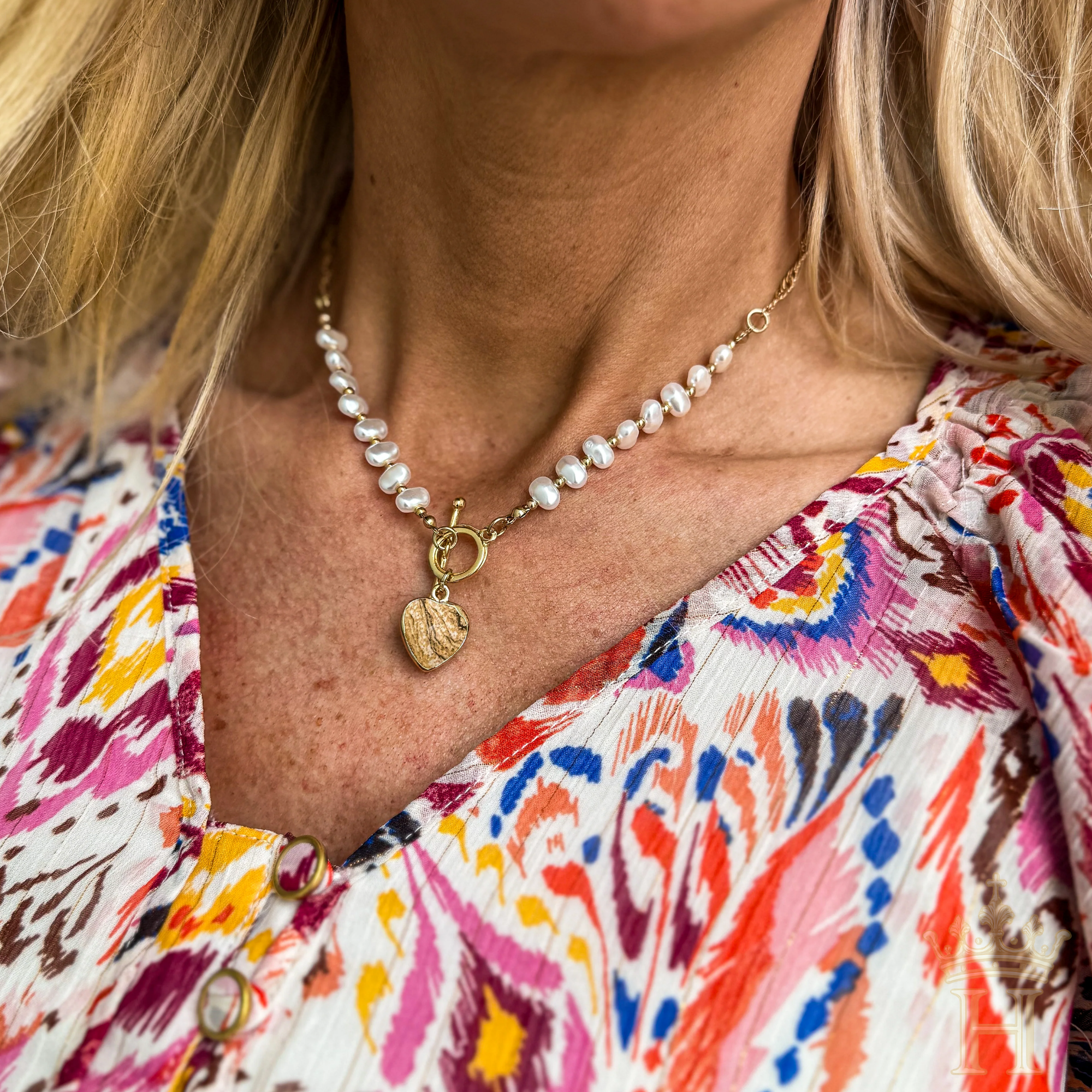 Dainty Heart Pearl Necklace - Halemi & Co.