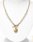 Dainty Heart Pearl Necklace - Halemi & Co.