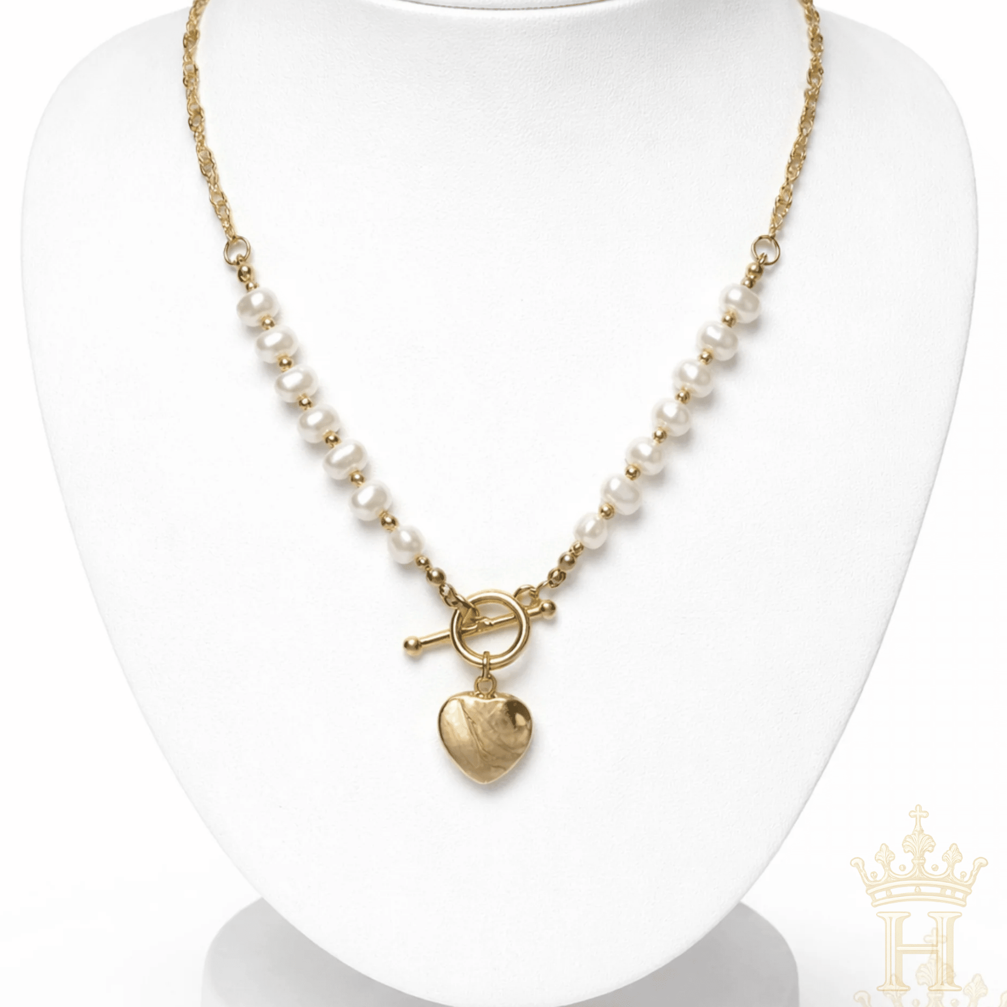 Dainty Heart Pearl Necklace - Halemi & Co.