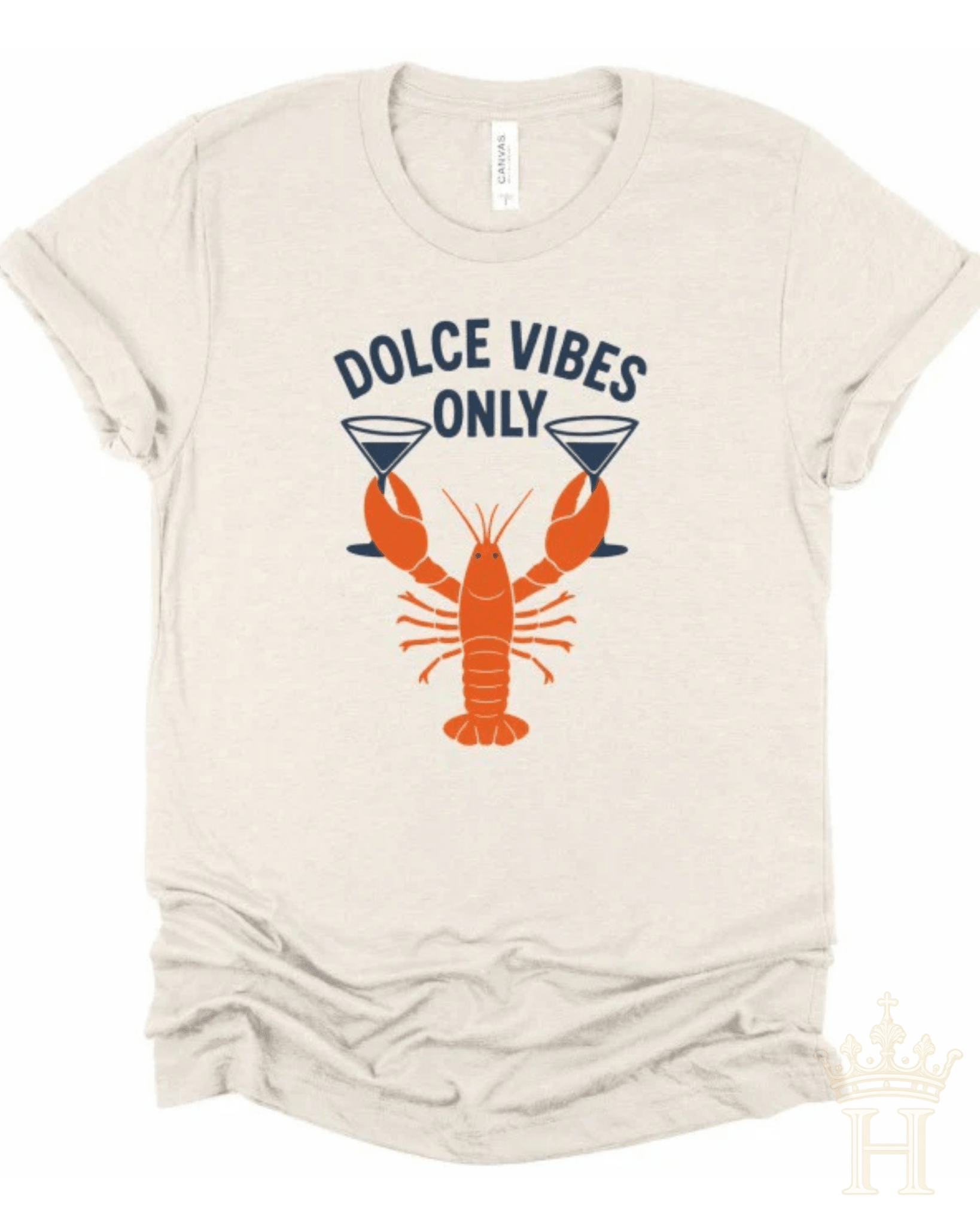 Dolce Vibes Only Graphic Tee – Coastal Lobster Cocktail T-Shirt - Halemi & Co.