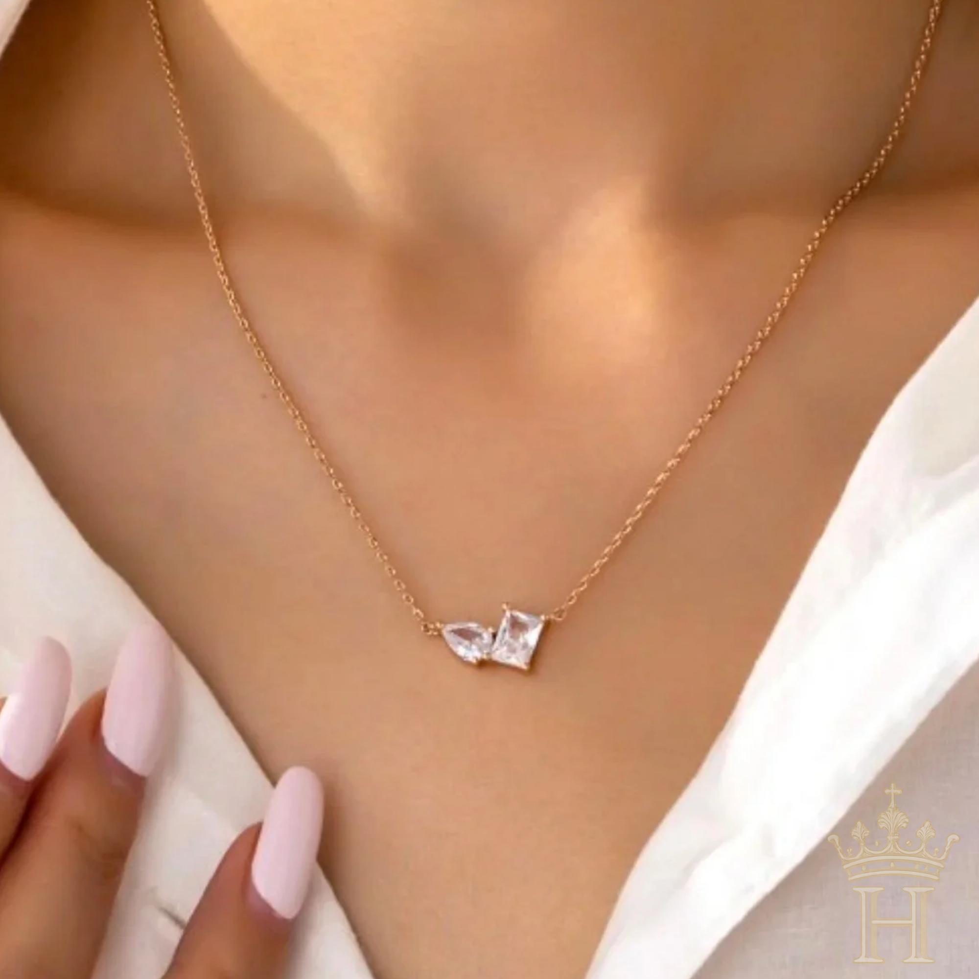 Double Stone Necklace - Halemi & Co.