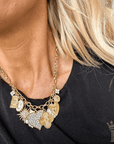 Gold Heart Charm Statement Necklace - Halemi & Co.