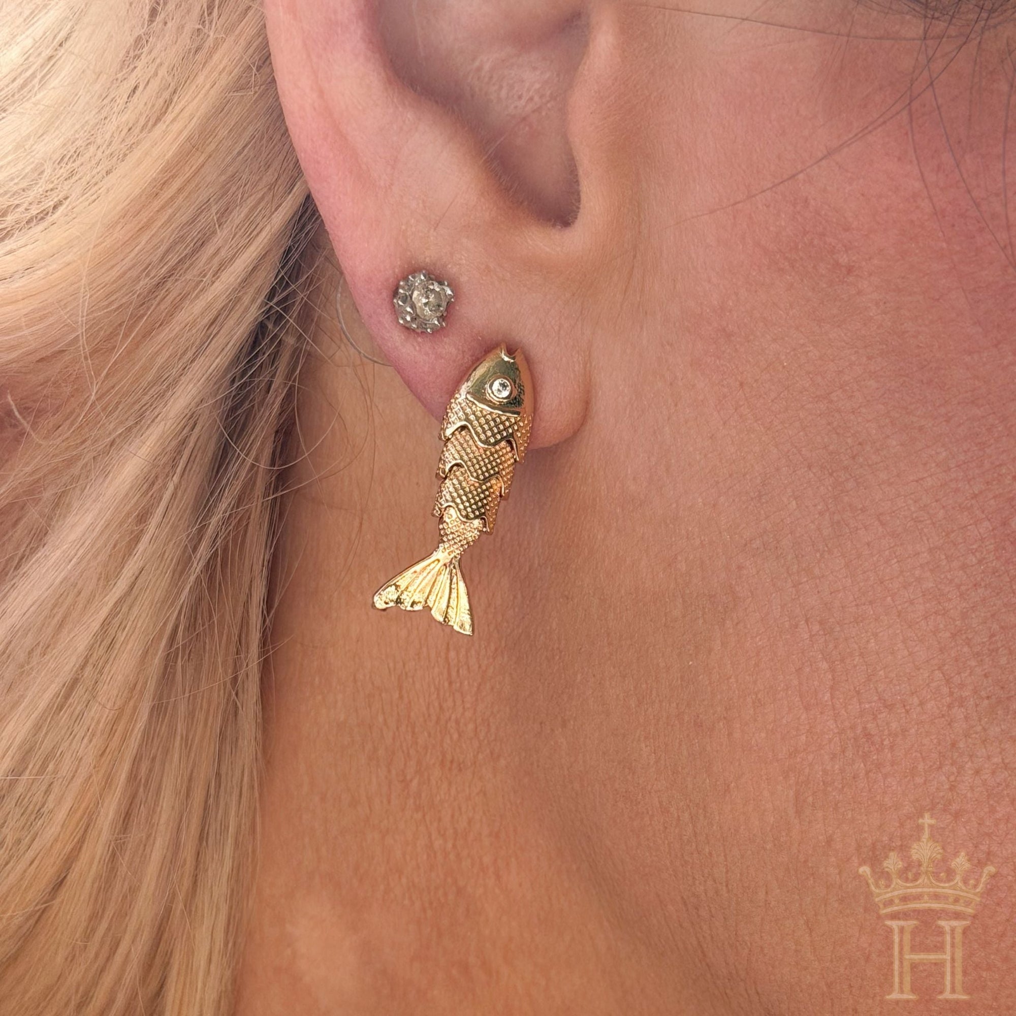 Golden Coastal Fish Drop Earrings - Halemi & Co.