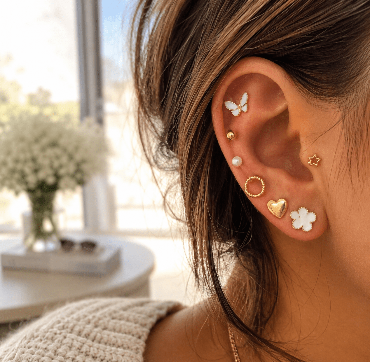 Golden Garden Stud Earring Set - Halemi & Co.