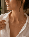 Golden Layers Double Chain Necklace - Halemi & Co.