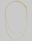 Golden Layers Double Chain Necklace - Halemi & Co.