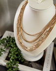 Golden Luxe Layered Chain Necklace & Stud Earring Set - Halemi & Co.