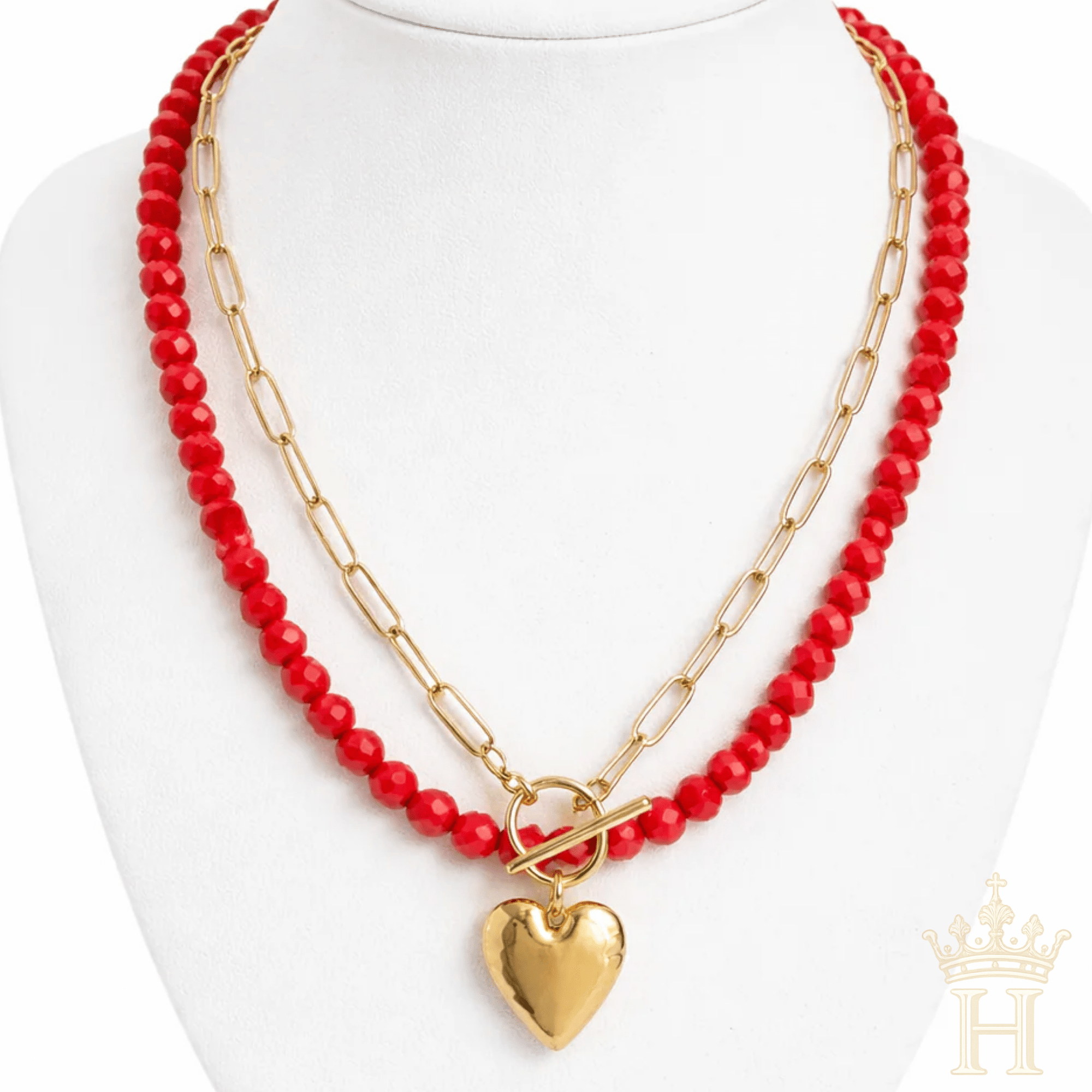 Hammered Heart Toggle Necklace - Halemi & Co.