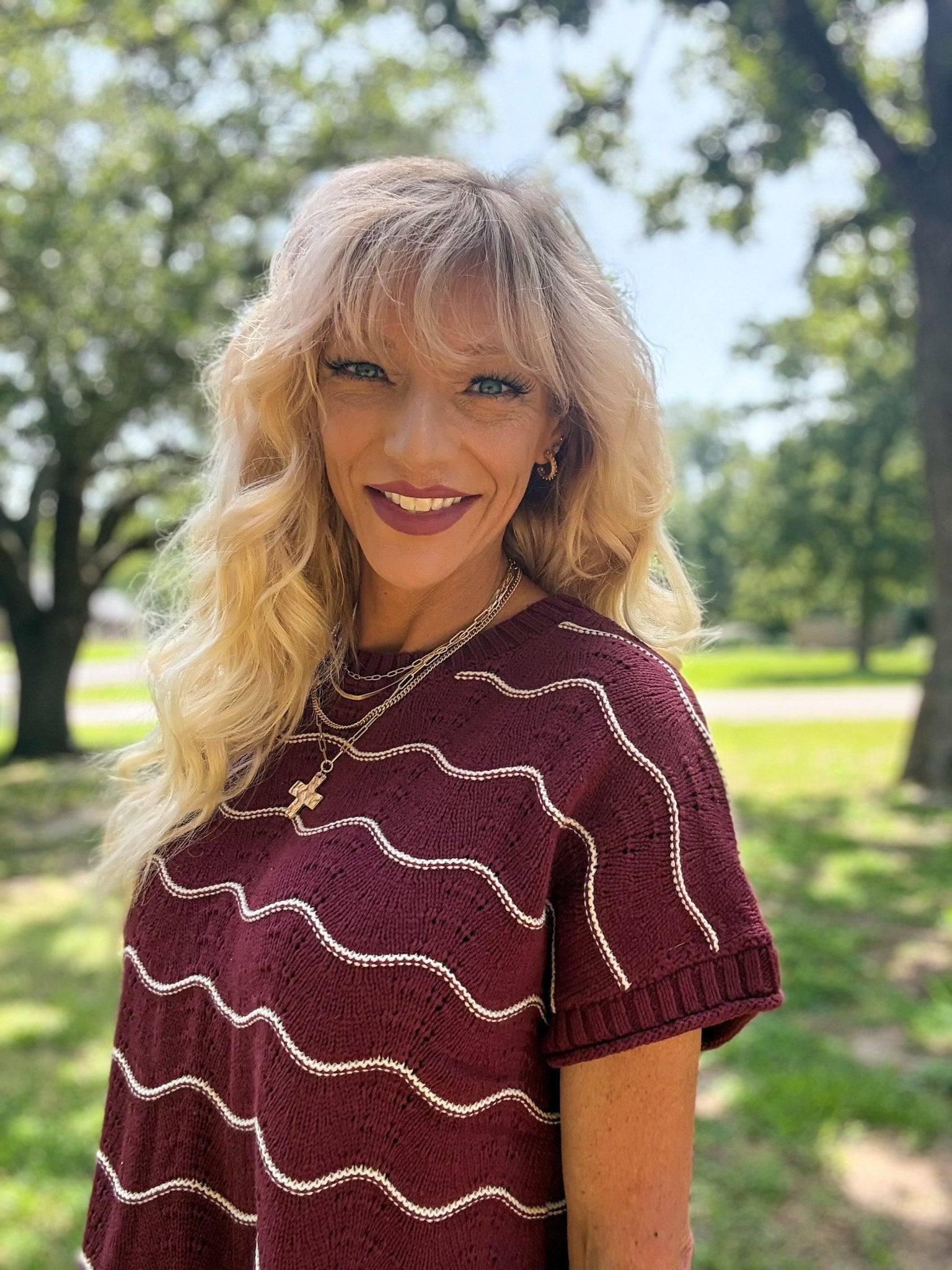 Harvest Waves Scalloped Knit Sweater Top - Halemi & Co.