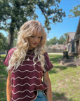 Harvest Waves Scalloped Knit Sweater Top - Halemi & Co.