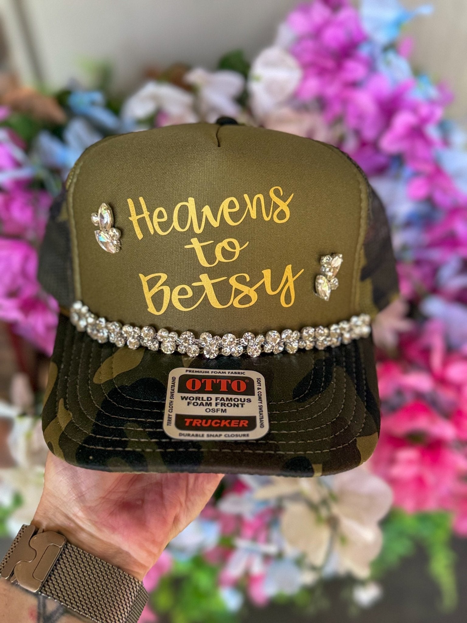 Heavens to Betsy Rhinestone Trucker Hat - Halemi &amp; Co.