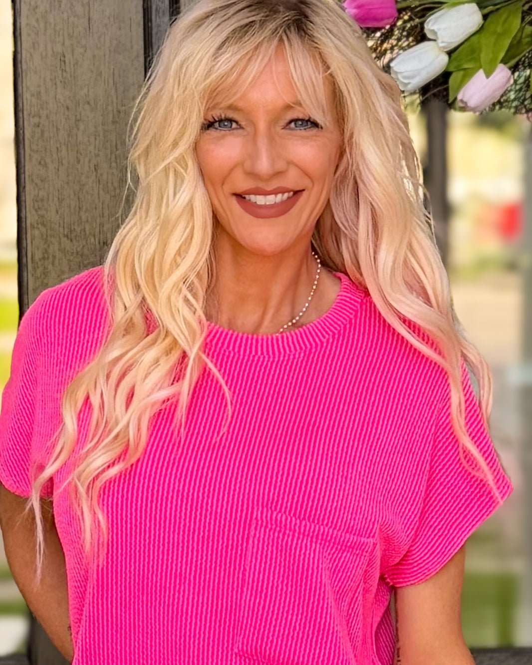 Hot Pink Ribbed Knit Top - Halemi & Co.